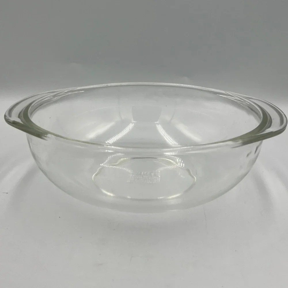 Pyrex Casserole Dish Unisex 2qt Clear Very Good 024 Round Glass Baking Bowl